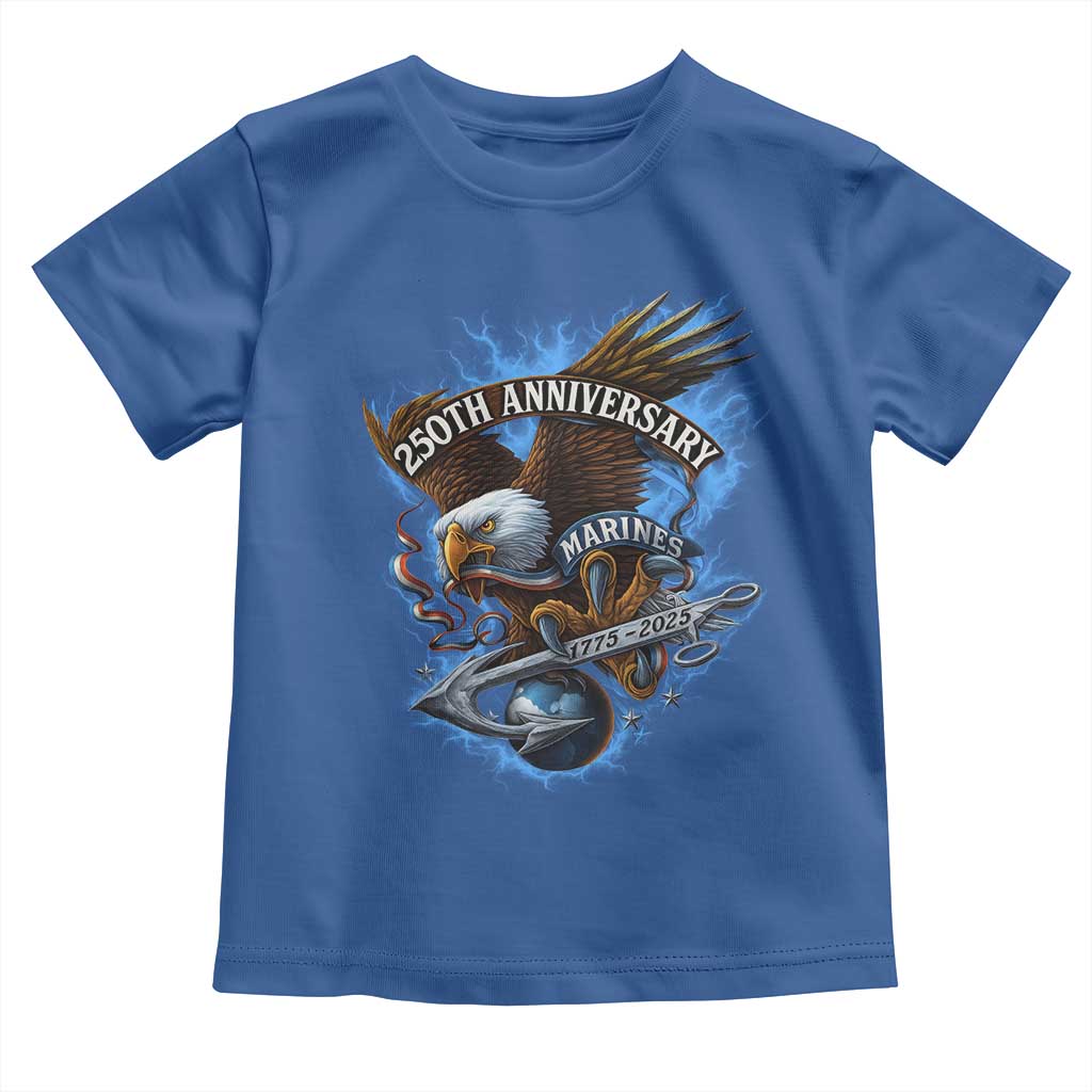 Us Marines Military 250th Anniversary Toddler T Shirt Bald Eagle Anchor - Wonder Print Shop