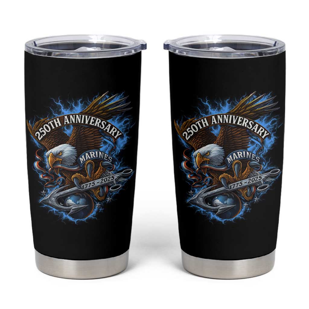Us Marines Military 250th Anniversary Tumbler Cup Bald Eagle Anchor - Wonder Print Shop