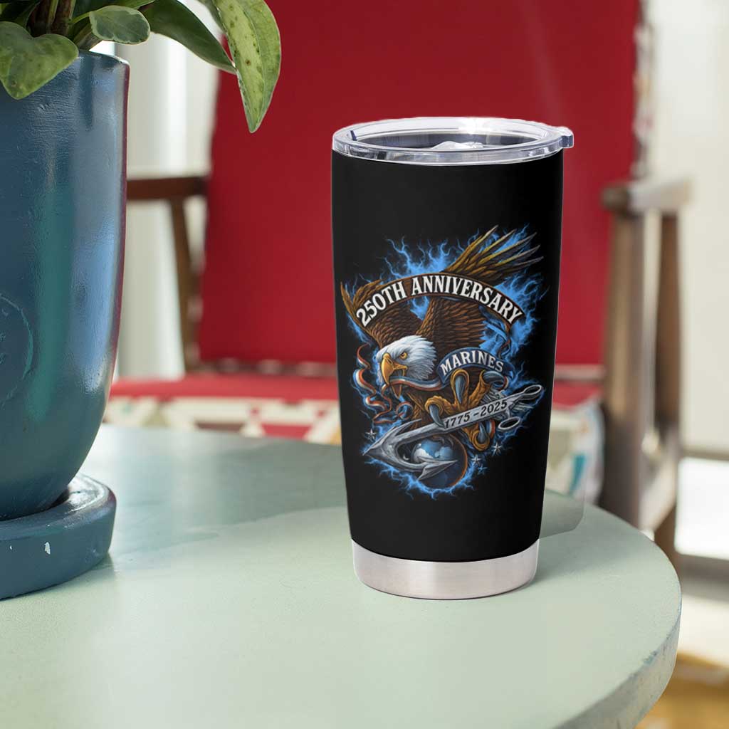 Us Marines Military 250th Anniversary Tumbler Cup Bald Eagle Anchor - Wonder Print Shop