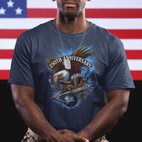 Us Marines Military 250th Anniversary T Shirt Bald Eagle Anchor - Wonder Print Shop