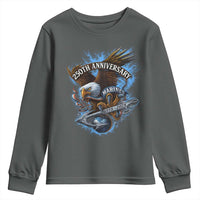 Us Marines Military 250th Anniversary Youth Sweatshirt Bald Eagle Anchor - Wonder Print Shop