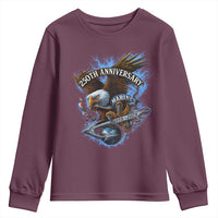 Us Marines Military 250th Anniversary Youth Sweatshirt Bald Eagle Anchor - Wonder Print Shop