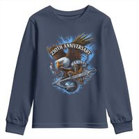 Us Marines Military 250th Anniversary Youth Sweatshirt Bald Eagle Anchor - Wonder Print Shop
