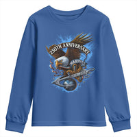 Us Marines Military 250th Anniversary Youth Sweatshirt Bald Eagle Anchor - Wonder Print Shop