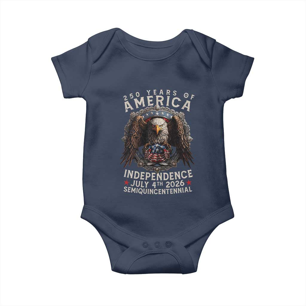 250 years Of America Independence Baby Onesie 250th American Anniversary Bald Eagle - Wonder Print Shop