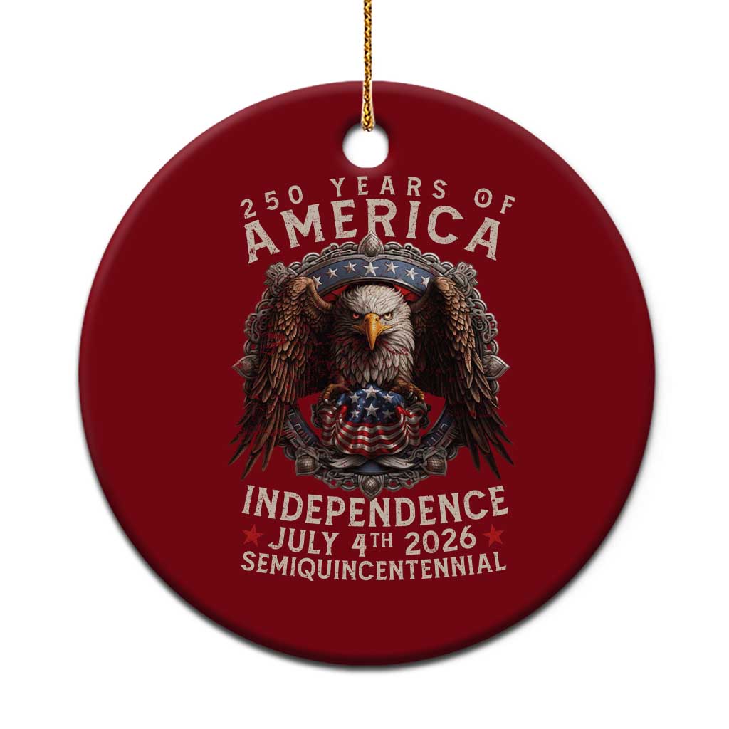 250 years Of America Independence Ceramic Ornament 250th American Anniversary Bald Eagle - Wonder Print Shop