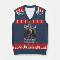250 years Of America Independence V-Neck Knit Sweater Vest 250th American Anniversary Bald Eagle - Wonder Print Shop