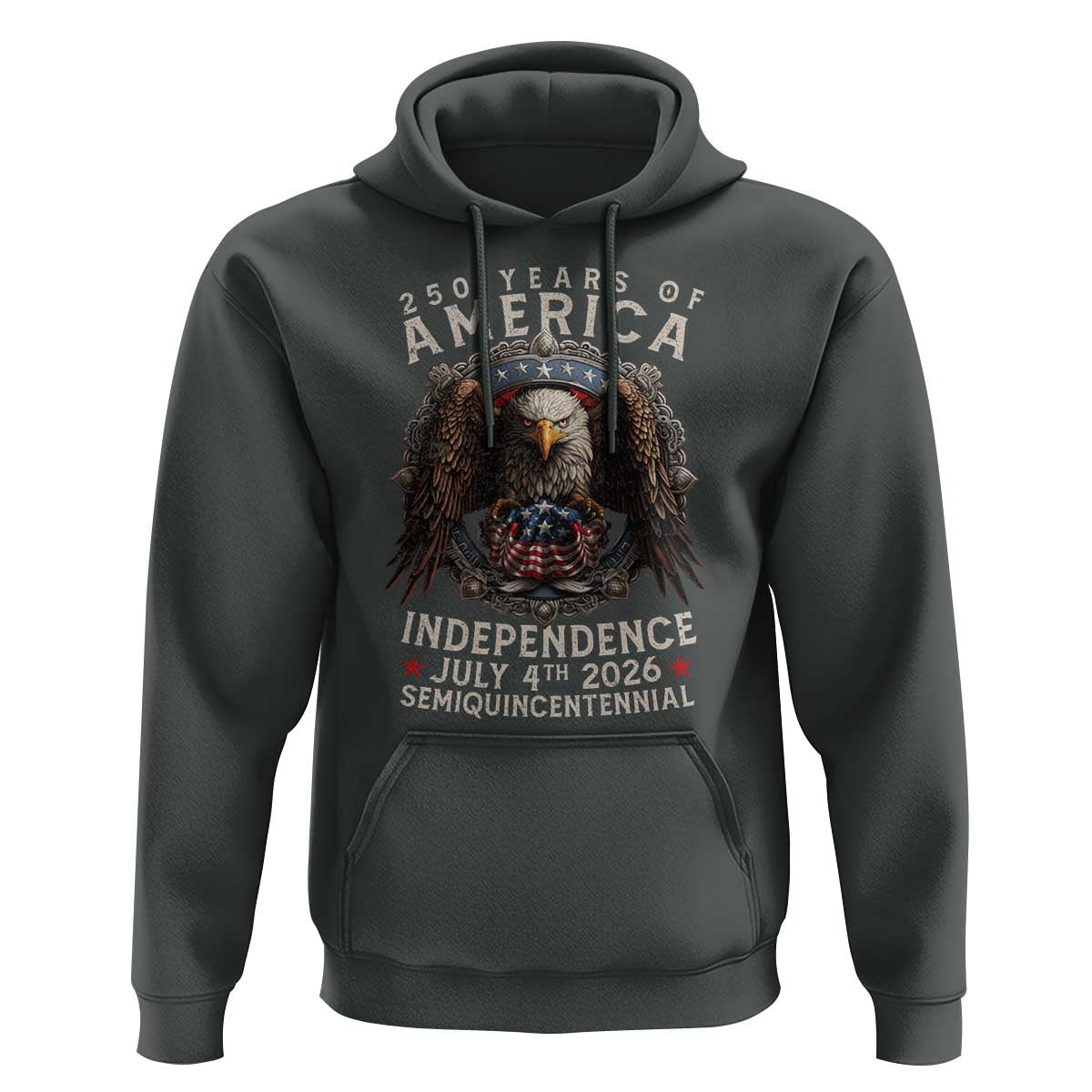 250 years Of America Independence Hoodie 250th American Anniversary Bald Eagle - Wonder Print Shop