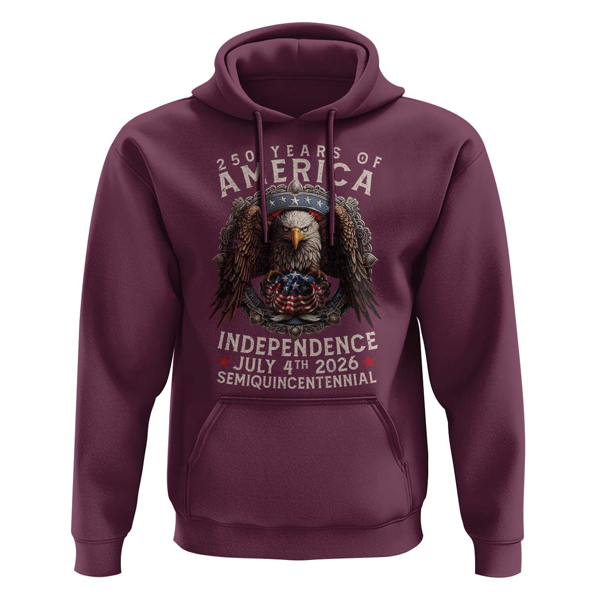 250 years Of America Independence Hoodie 250th American Anniversary Bald Eagle - Wonder Print Shop