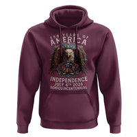 250 years Of America Independence Hoodie 250th American Anniversary Bald Eagle - Wonder Print Shop