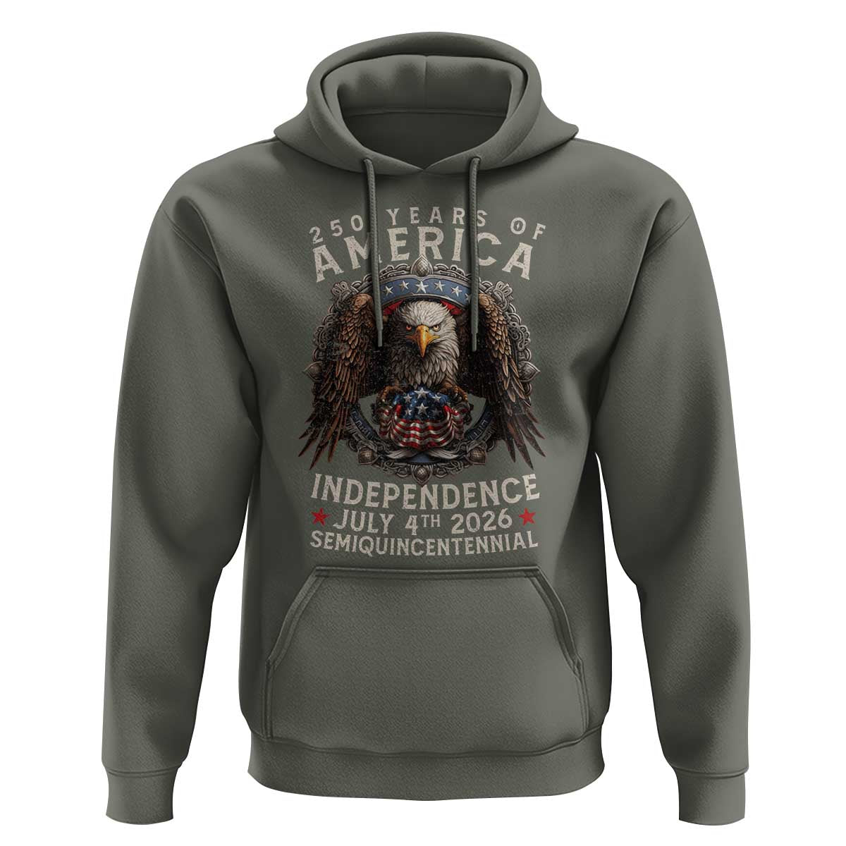 250 years Of America Independence Hoodie 250th American Anniversary Bald Eagle - Wonder Print Shop
