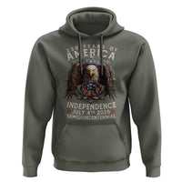 250 years Of America Independence Hoodie 250th American Anniversary Bald Eagle - Wonder Print Shop