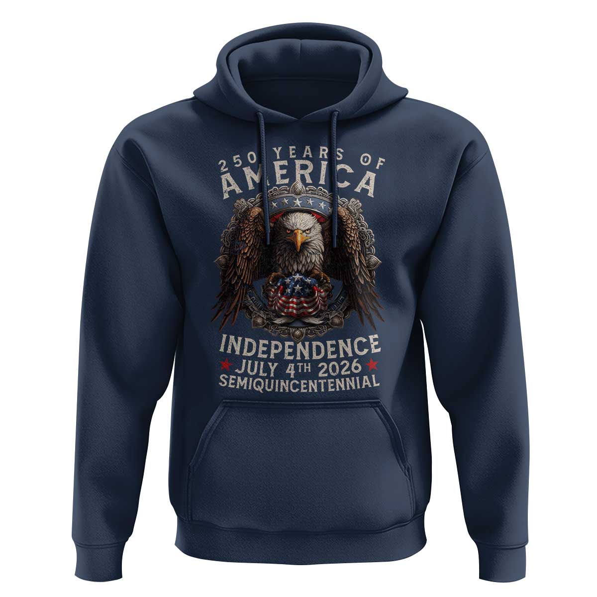 250 years Of America Independence Hoodie 250th American Anniversary Bald Eagle - Wonder Print Shop