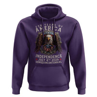 250 years Of America Independence Hoodie 250th American Anniversary Bald Eagle - Wonder Print Shop