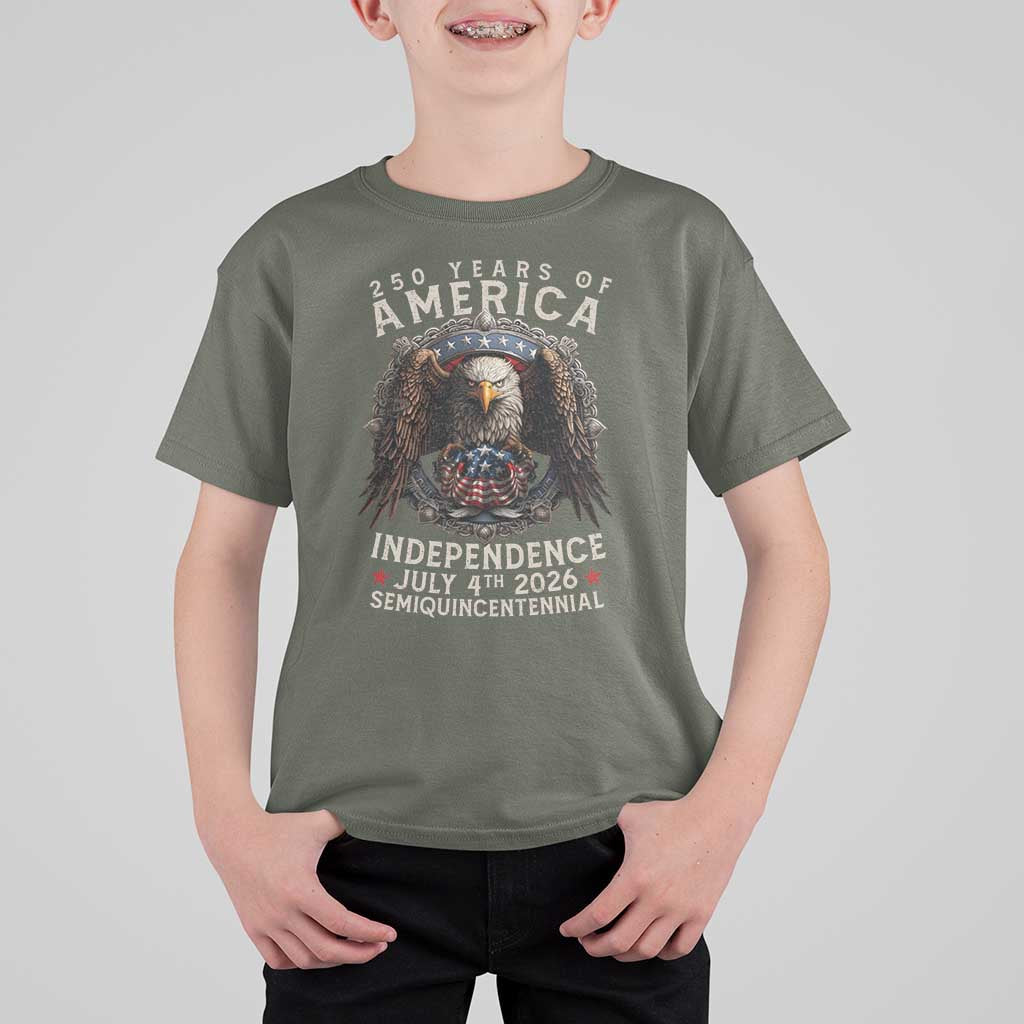 250 years Of America Independence T Shirt For Kid 250th American Anniversary Bald Eagle - Wonder Print Shop