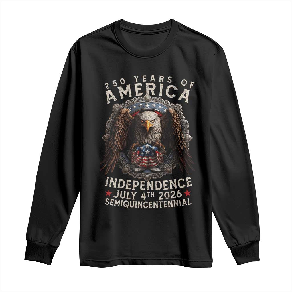 250 years Of America Independence Long Sleeve Shirt 250th American Anniversary Bald Eagle - Wonder Print Shop
