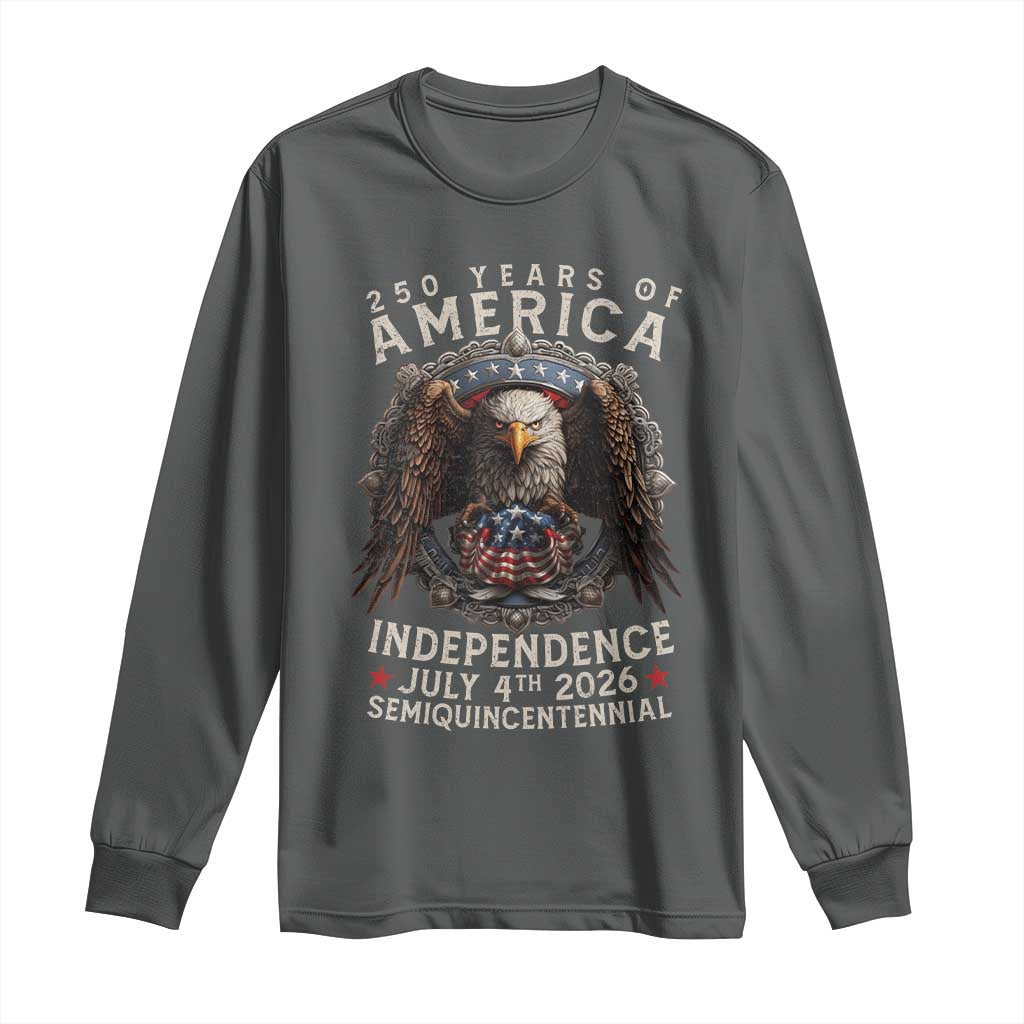 250 years Of America Independence Long Sleeve Shirt 250th American Anniversary Bald Eagle - Wonder Print Shop