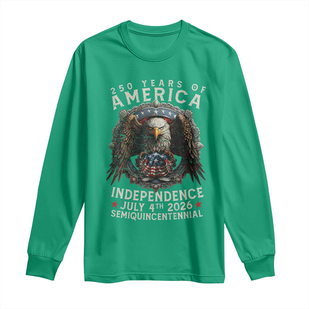 250 years Of America Independence Long Sleeve Shirt 250th American Anniversary Bald Eagle - Wonder Print Shop
