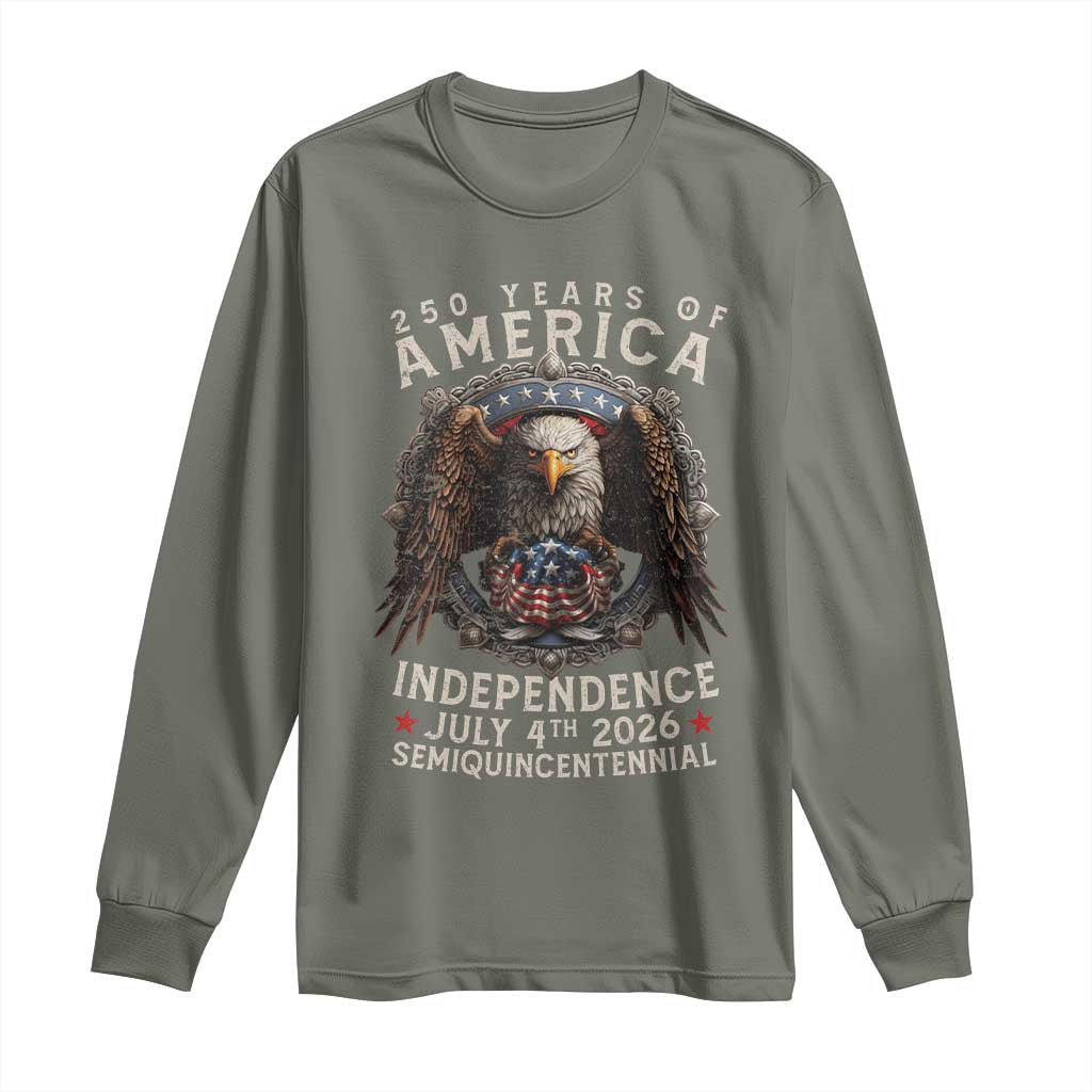 250 years Of America Independence Long Sleeve Shirt 250th American Anniversary Bald Eagle - Wonder Print Shop