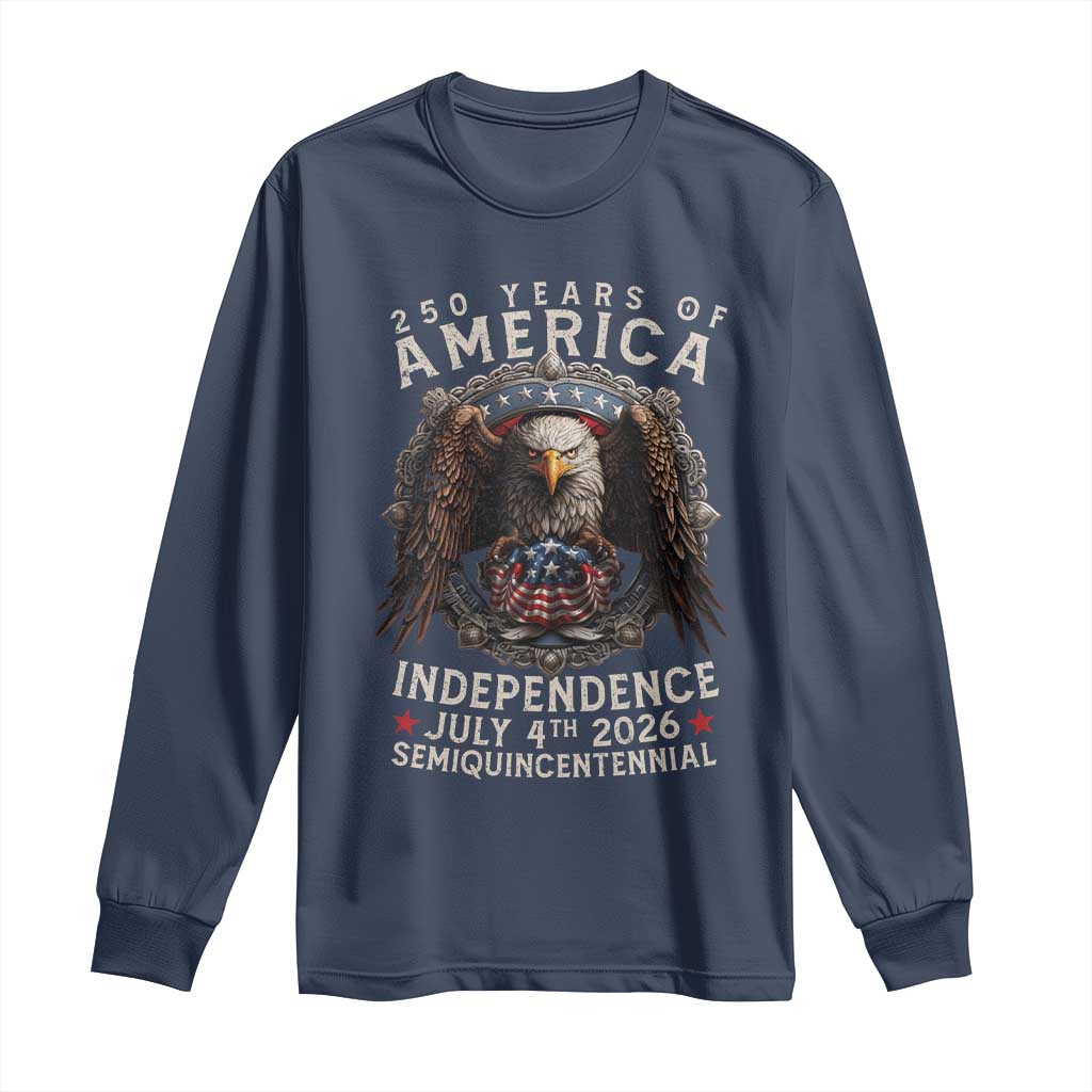 250 years Of America Independence Long Sleeve Shirt 250th American Anniversary Bald Eagle - Wonder Print Shop