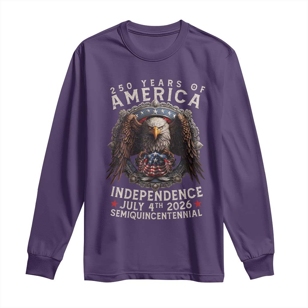 250 years Of America Independence Long Sleeve Shirt 250th American Anniversary Bald Eagle - Wonder Print Shop