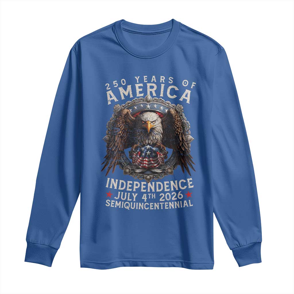 250 years Of America Independence Long Sleeve Shirt 250th American Anniversary Bald Eagle - Wonder Print Shop
