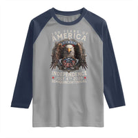 250 years Of America Independence Raglan Shirt 250th American Anniversary Bald Eagle - Wonder Print Shop