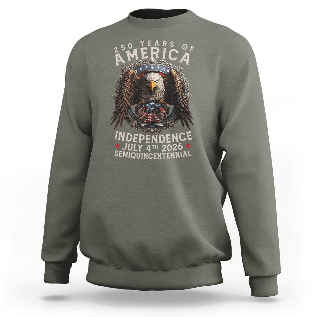 250 years Of America Independence Sweatshirt 250th American Anniversary Bald Eagle - Wonder Print Shop