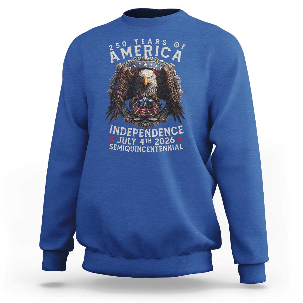 250 years Of America Independence Sweatshirt 250th American Anniversary Bald Eagle - Wonder Print Shop