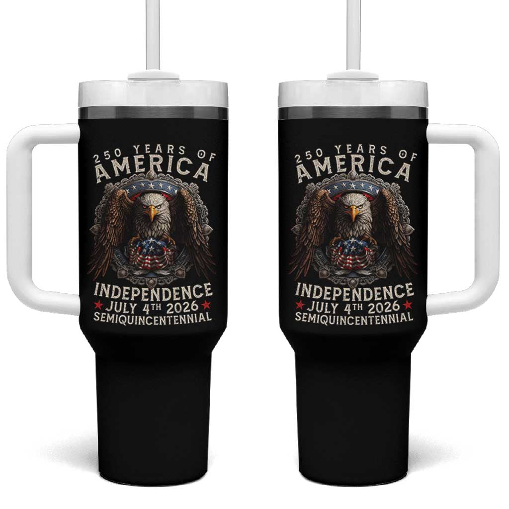 250 years Of America Independence Tumbler With Handle 250th American Anniversary Bald Eagle - Wonder Print Shop