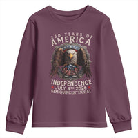 250 years Of America Independence Youth Sweatshirt 250th American Anniversary Bald Eagle - Wonder Print Shop
