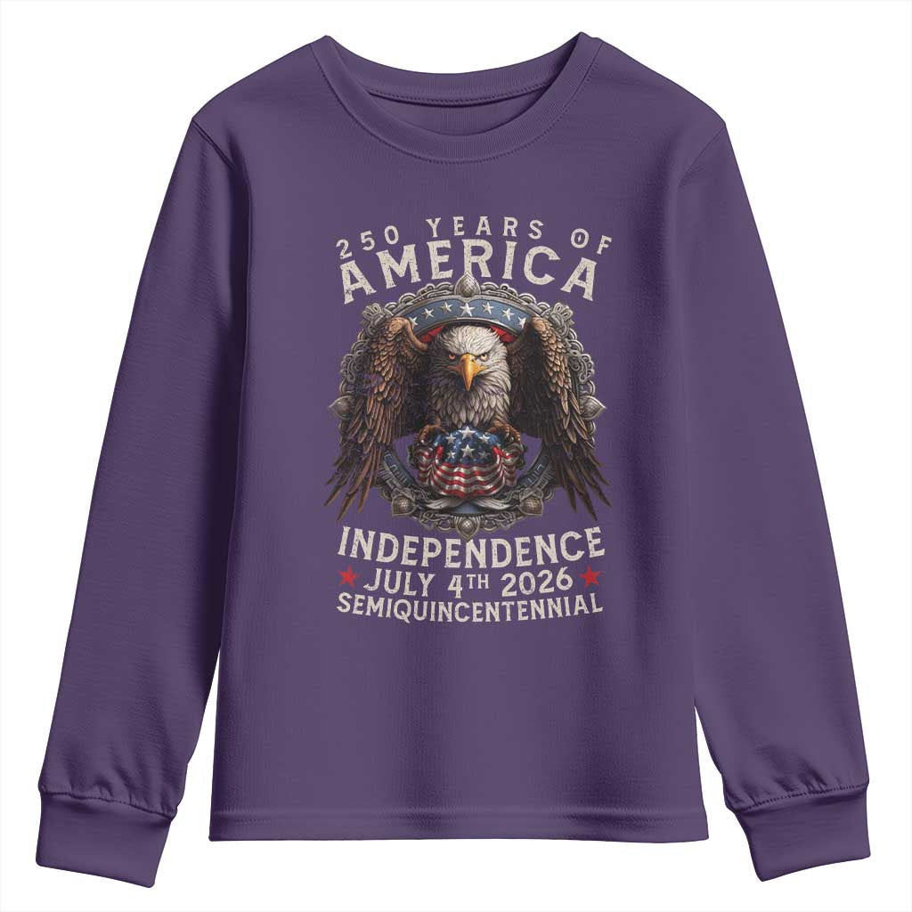 250 years Of America Independence Youth Sweatshirt 250th American Anniversary Bald Eagle - Wonder Print Shop