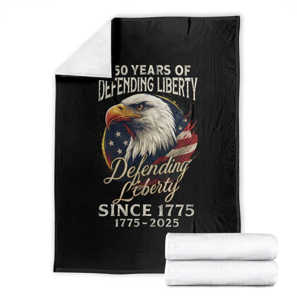 Patriotic USA Army Military 250th Anniversary Throw Blanket 250 Years Of Defending Liberty Since 1775 - Wonder Print Shop