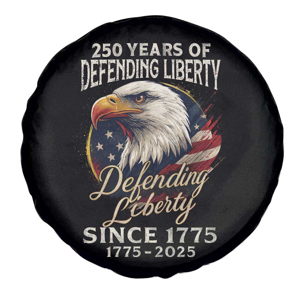 Patriotic USA Army Military 250th Anniversary Spare Tire Cover 250 Years Of Defending Liberty Since 1775 - Wonder Print Shop