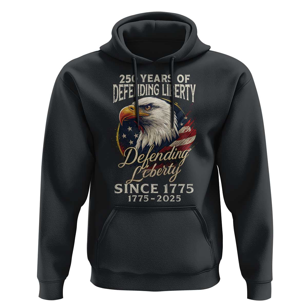 Patriotic USA Army Military 250th Anniversary Hoodie 250 Years Of Defending Liberty Since 1775 - Wonder Print Shop