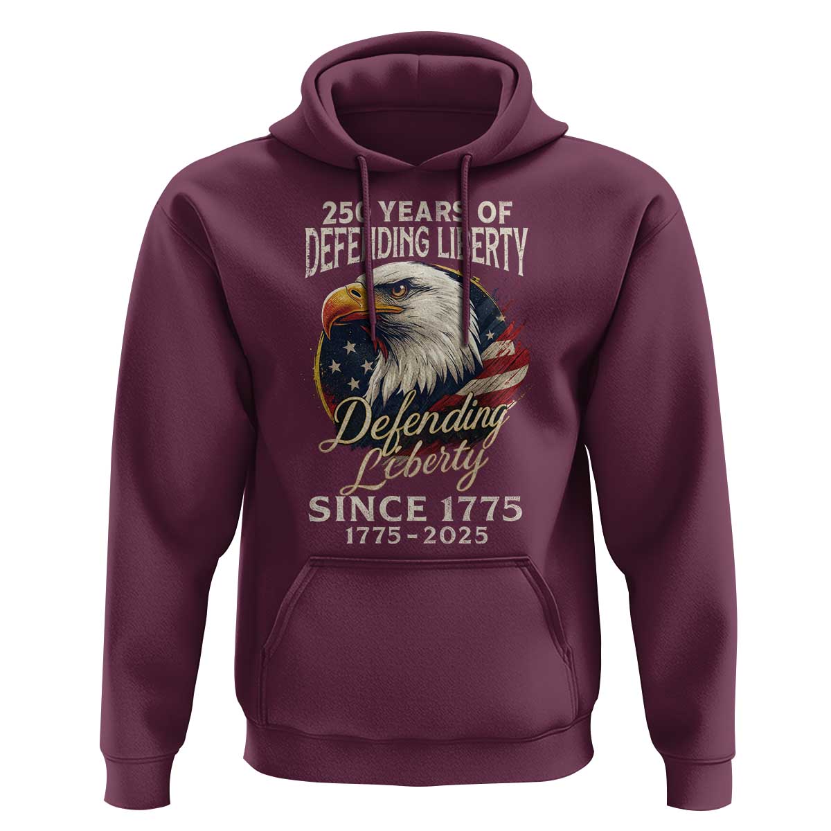 Patriotic USA Army Military 250th Anniversary Hoodie 250 Years Of Defending Liberty Since 1775 - Wonder Print Shop