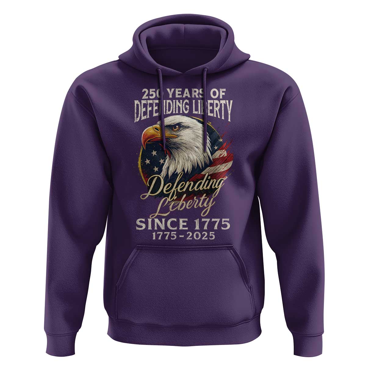 Patriotic USA Army Military 250th Anniversary Hoodie 250 Years Of Defending Liberty Since 1775 - Wonder Print Shop
