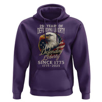 Patriotic USA Army Military 250th Anniversary Hoodie 250 Years Of Defending Liberty Since 1775 - Wonder Print Shop