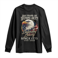 Patriotic USA Army Military 250th Anniversary Long Sleeve Shirt 250 Years Of Defending Liberty Since 1775 - Wonder Print Shop