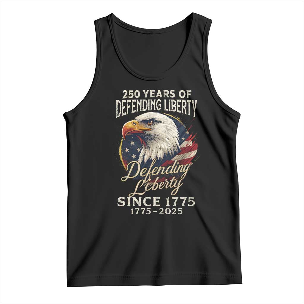 Patriotic USA Army Military 250th Anniversary Tank Top 250 Years Of Defending Liberty Since 1775 - Wonder Print Shop