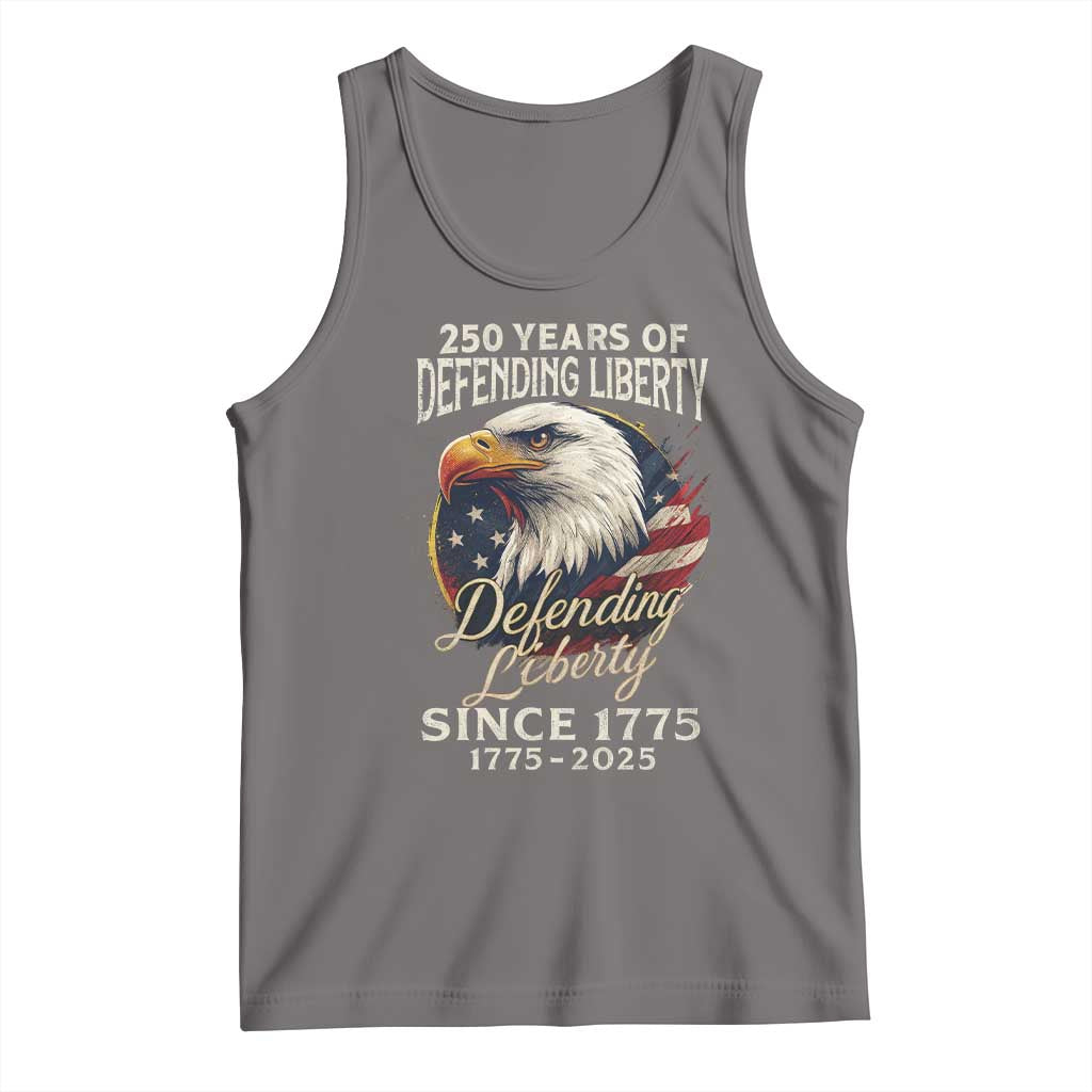 Patriotic USA Army Military 250th Anniversary Tank Top 250 Years Of Defending Liberty Since 1775 - Wonder Print Shop