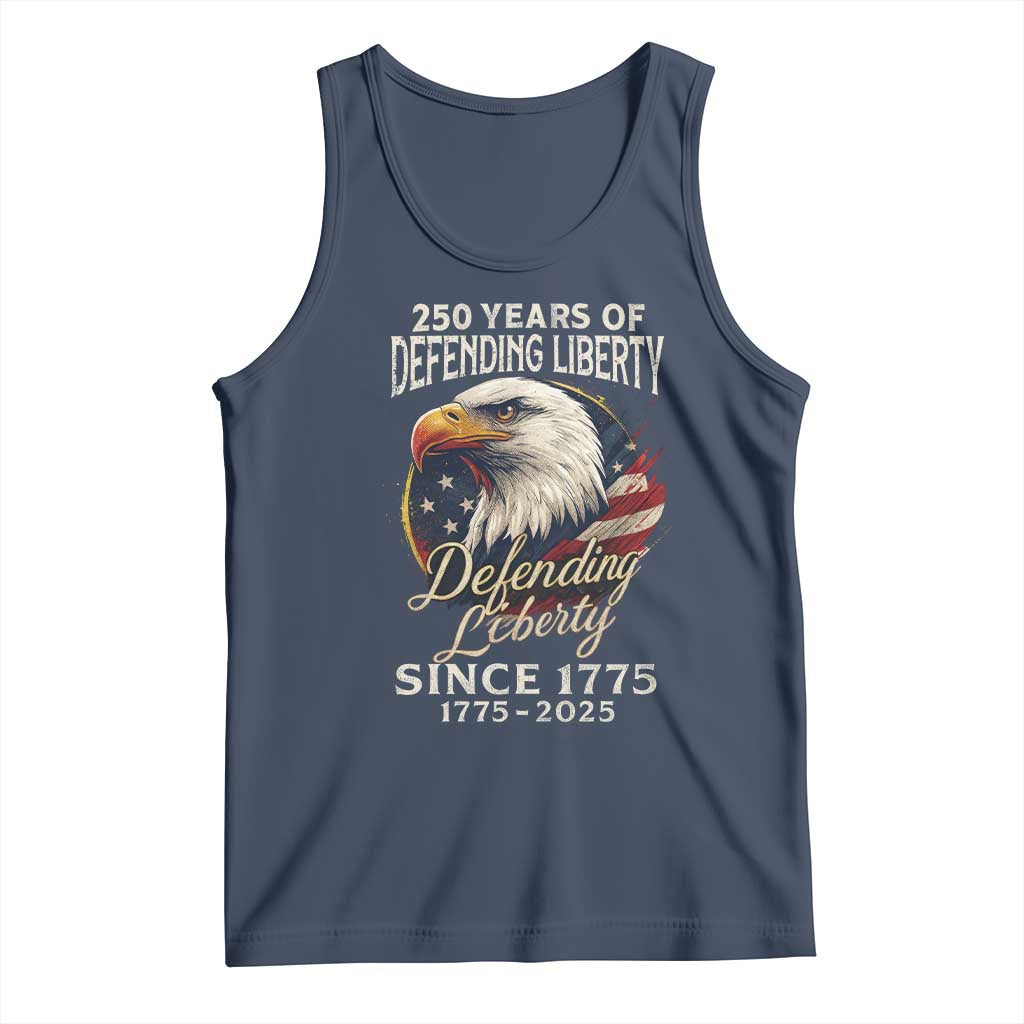 Patriotic USA Army Military 250th Anniversary Tank Top 250 Years Of Defending Liberty Since 1775 - Wonder Print Shop