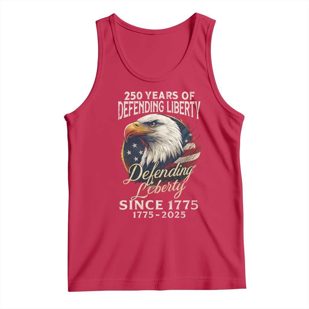 Patriotic USA Army Military 250th Anniversary Tank Top 250 Years Of Defending Liberty Since 1775 - Wonder Print Shop