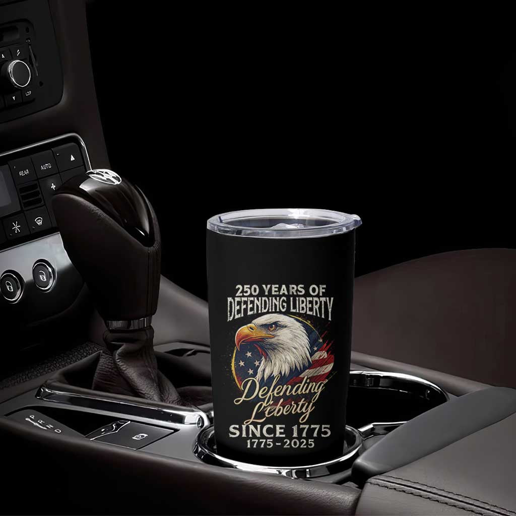 Patriotic USA Army Military 250th Anniversary Tumbler Cup 250 Years Of Defending Liberty Since 1775 - Wonder Print Shop