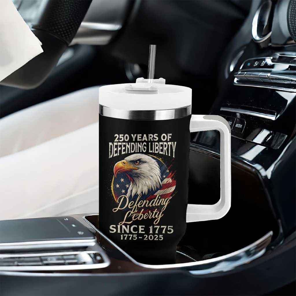 Patriotic USA Army Military 250th Anniversary Tumbler With Handle 250 Years Of Defending Liberty Since 1775 - Wonder Print Shop