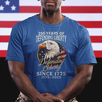 Patriotic USA Army Military 250th Anniversary T Shirt 250 Years Of Defending Liberty Since 1775 - Wonder Print Shop