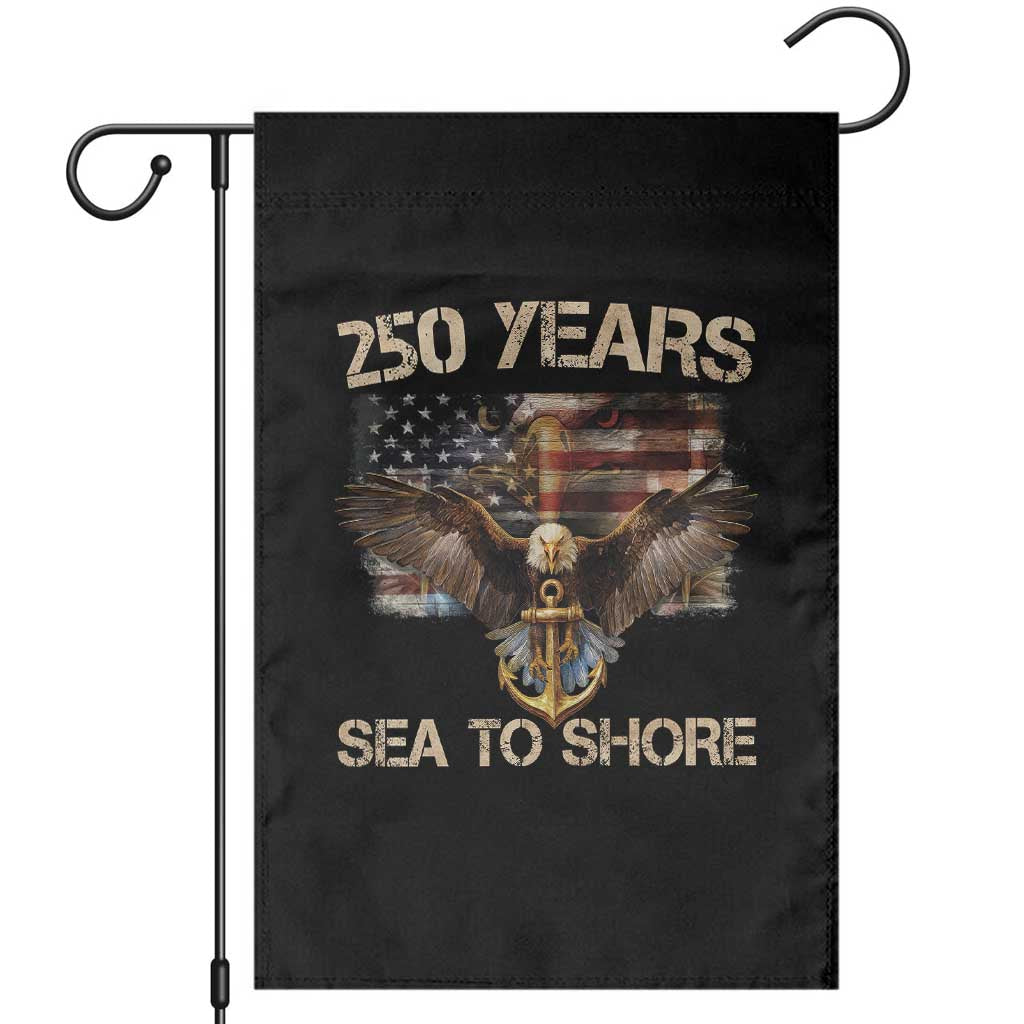 US Navy Military 250th Anniversary Garden Flag 250 Years Sea To Shore Bald Eagle - Wonder Print Shop