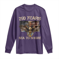 US Navy Military 250th Anniversary Long Sleeve Shirt 250 Years Sea To Shore Bald Eagle - Wonder Print Shop