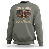 US Navy Military 250th Anniversary Sweatshirt 250 Years Sea To Shore Bald Eagle - Wonder Print Shop