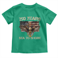 US Navy Military 250th Anniversary Toddler T Shirt 250 Years Sea To Shore Bald Eagle - Wonder Print Shop